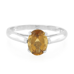 Anello in argento con Quarzo Cognac