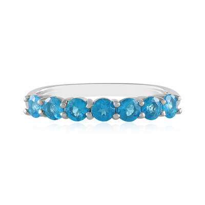 Anello in argento con Apatite Blu Neon