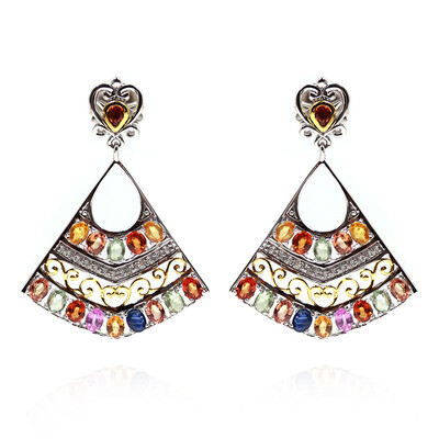 Orecchini in argento con Zaffiro Fancy (Dallas Prince Designs)