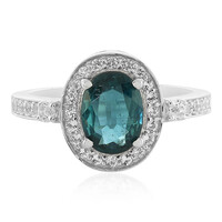 Anello in argento con Cianite Blu Foglia di Tè
