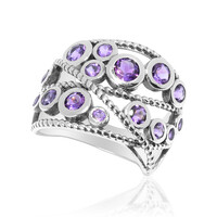 Anello in argento con Ametista Zambiana