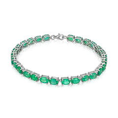 Bracciale in argento con Smeraldo Zambia