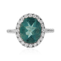 Anello in argento con Fluorite Petrolio del Belgio
