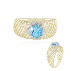 Anello in oro con Topazio Blu Svizzero (Ornaments by de Melo)