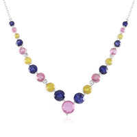Collana in argento con Zaffiro Rosa del Madagascar