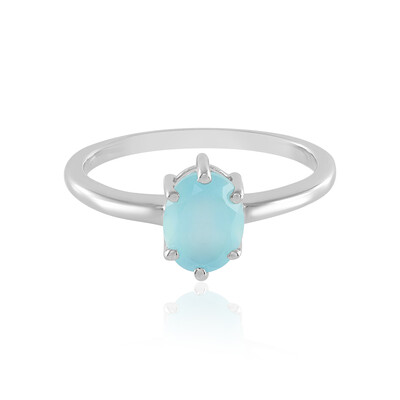Anello in argento con Calcedonio Acqua
