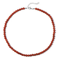 Collana in argento con Diaspro Rosso