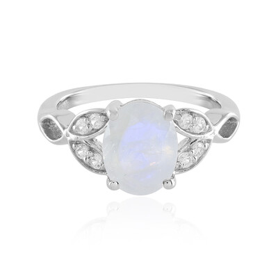 Anello in argento con Pietra di Luna Arcobaleno