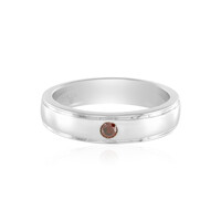 Anello in argento con Diamante Rosso I3