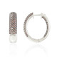 Orecchini in argento con Diamante Rosso