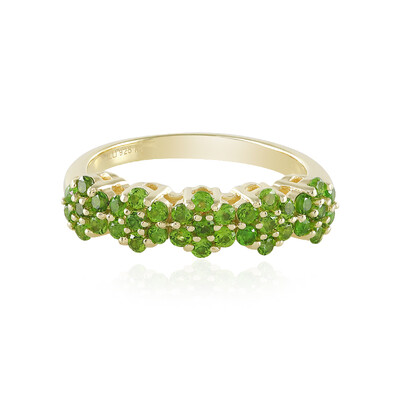 Anello in argento con Diopside Russo