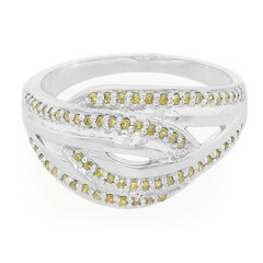 Anello placcato in platino con Diamante Fancy