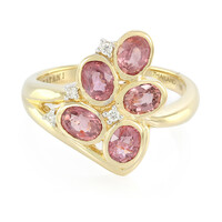 Anello in oro con Zaffiro Padparadscha (non riscaldato) (AMAYANI)