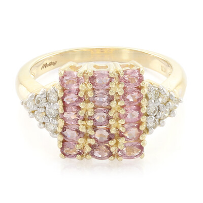 Anello in oro con Zaffiro Padparadscha (non riscaldato)