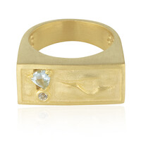 Anello placcato in oro con Topazi