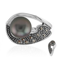Anello in argento con Perla Tahitiana (Annette classic)