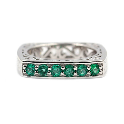 Anello in argento con Smeraldo Zambia (Dallas Prince Designs)