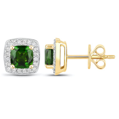 Orecchini in oro con Diopside Russo