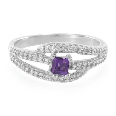 Anello in argento con Ametista Zambiana
