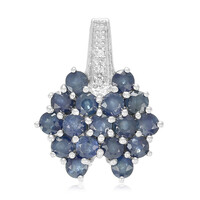 Ciondolo in argento con Zaffiro Blu