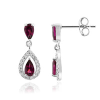 Orecchini in argento con Rodolite
