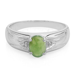 Anello da uomo in argento con Crisoprasio Imperiale