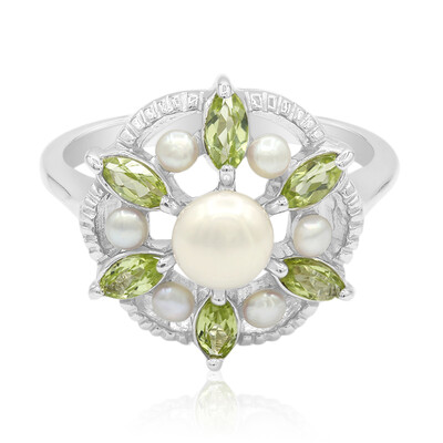 Anello in argento con Perla di Acqua Dolce (TPC)