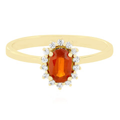 Anello in oro con Cianite Arancione della Tanzania