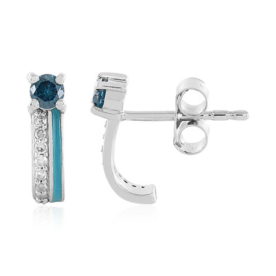 Orecchini in argento con Diamante Blu I4