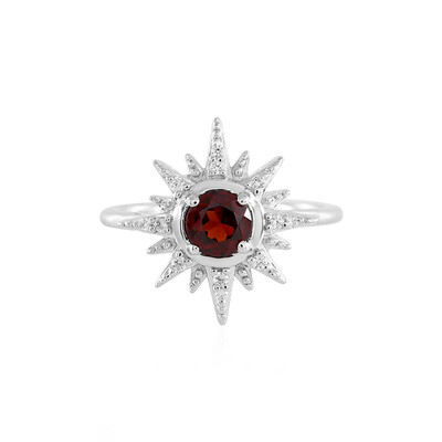 Anello in argento con Granato Mozambico