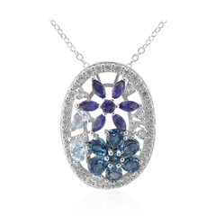 Collana in argento con Topazio Blu Londra