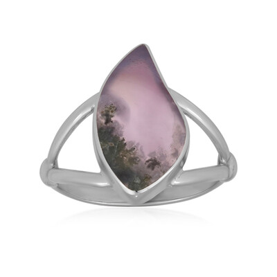 Anello in argento con Calcedonio Porpora (Bali Barong)