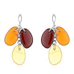 Orecchini in argento con Ambra Baltica Cognac