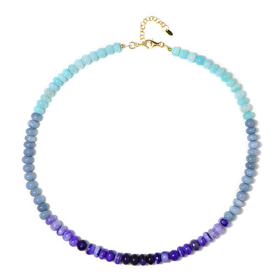 Collana in argento con Opale Blu dell'Etiopia