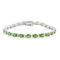 Bracciale in argento con Diopside Russo