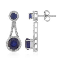 Orecchini in argento con Zaffiro Blu del Madagascar