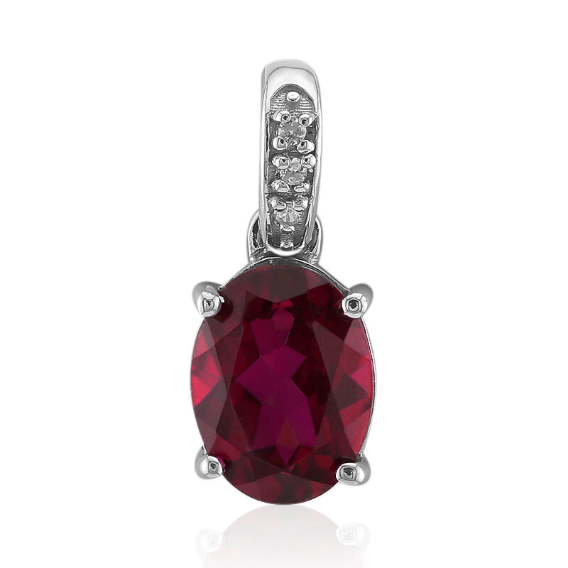 Ciondolo in argento con topazio rosa brasiliano e zircone, 1,378 carati
