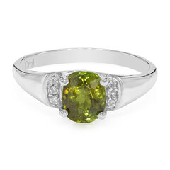 Anello placcato in platino con Tormalina Cuprian
