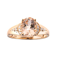 Anello in oro con Morganite AAA