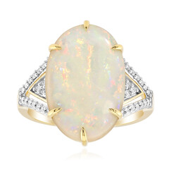 Anello in oro con Opale Bianco Brasiliano