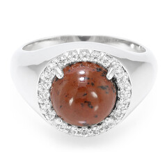 Anello in argento con Ossidiana Mogano