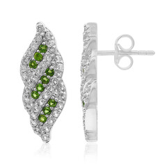 Orecchini in argento con Diopside Russo