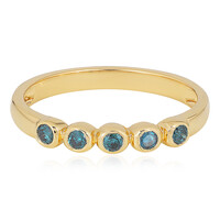Anello in argento con Diamante Blu I1