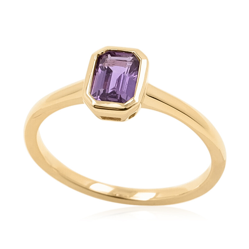 Anello Con Zaffiro Giallo Naturale 7 Carati – Non Riscaldato, Qualità A+ – Placcato Oro Su Metallo Panchdhatu – Unisex - 2