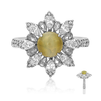 Anello in oro con Crisoberillo Occhio di Gatto (AMAYANI)
