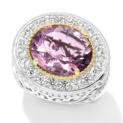 Anello in argento con Fluorite Rosa (Dallas Prince Designs)
