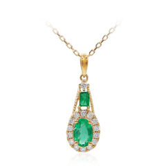 Collana in oro con Smeraldo Zambia AAA