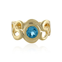 Anello in argento con Topazio Blu Svizzero