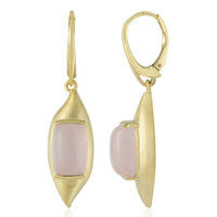 Orecchini placcati in oro con Quarzo Rosa