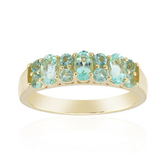Anello in oro con Berillo Verde Menta Nigeriano